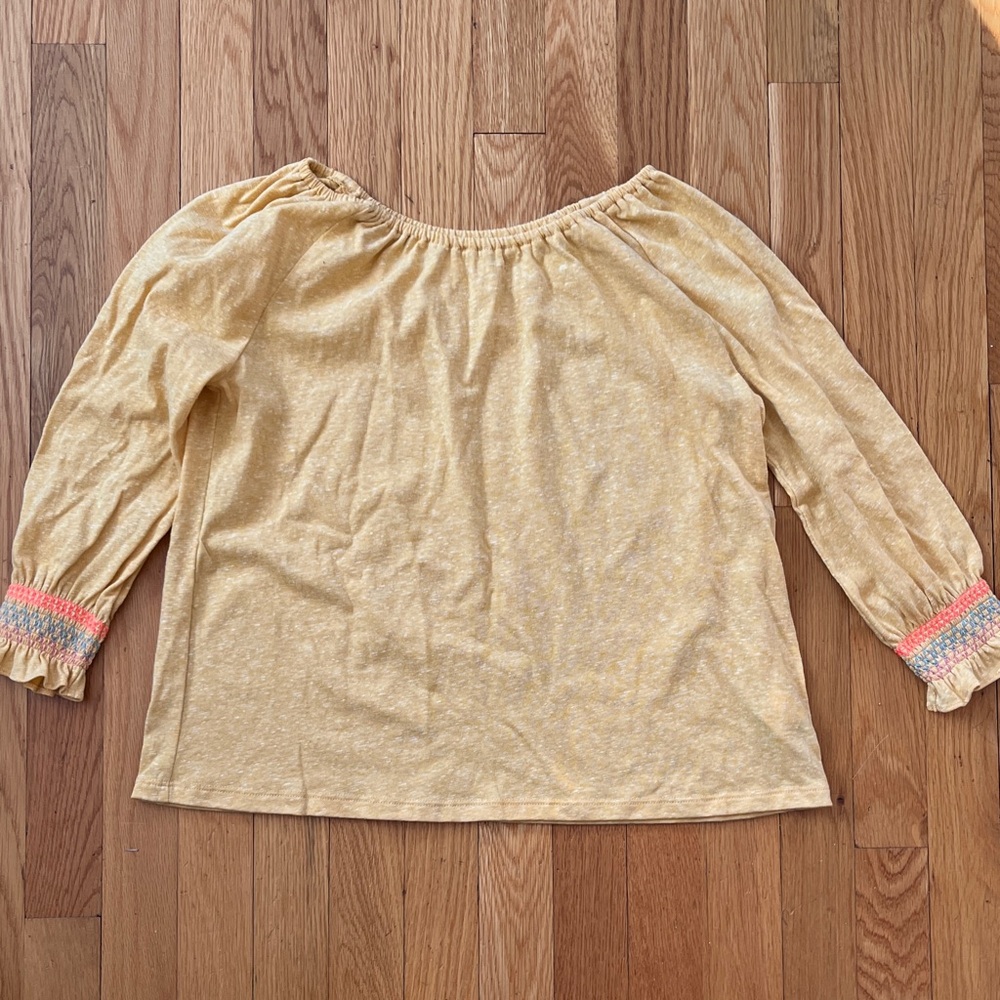 Old Navy Yellow Top Pink Blue Purple Wrist Detail Girls Large